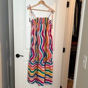 Colorful Wavy Stripe Maxi Sundress Farm Rio